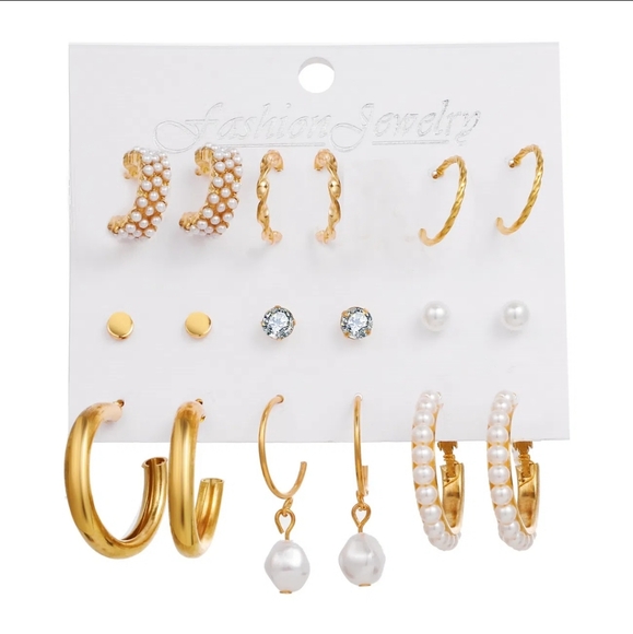 Boutique Earrings set of 9 - Picture 2 of 4